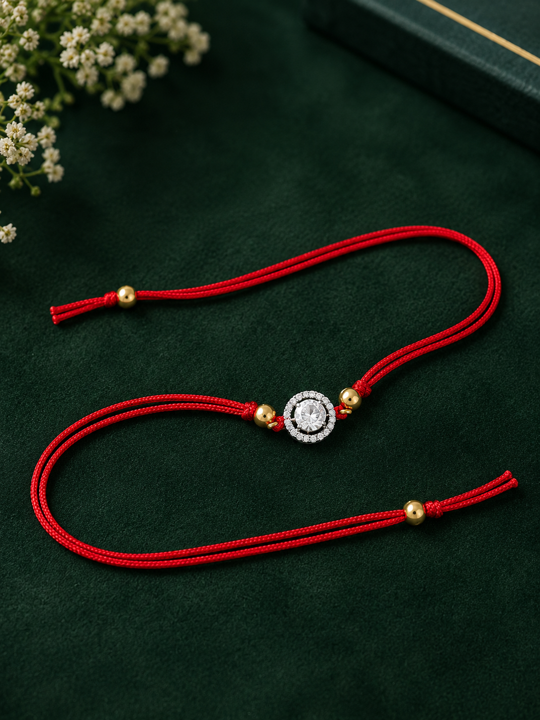 92.5 Sterling Silver Zircon Rakhi