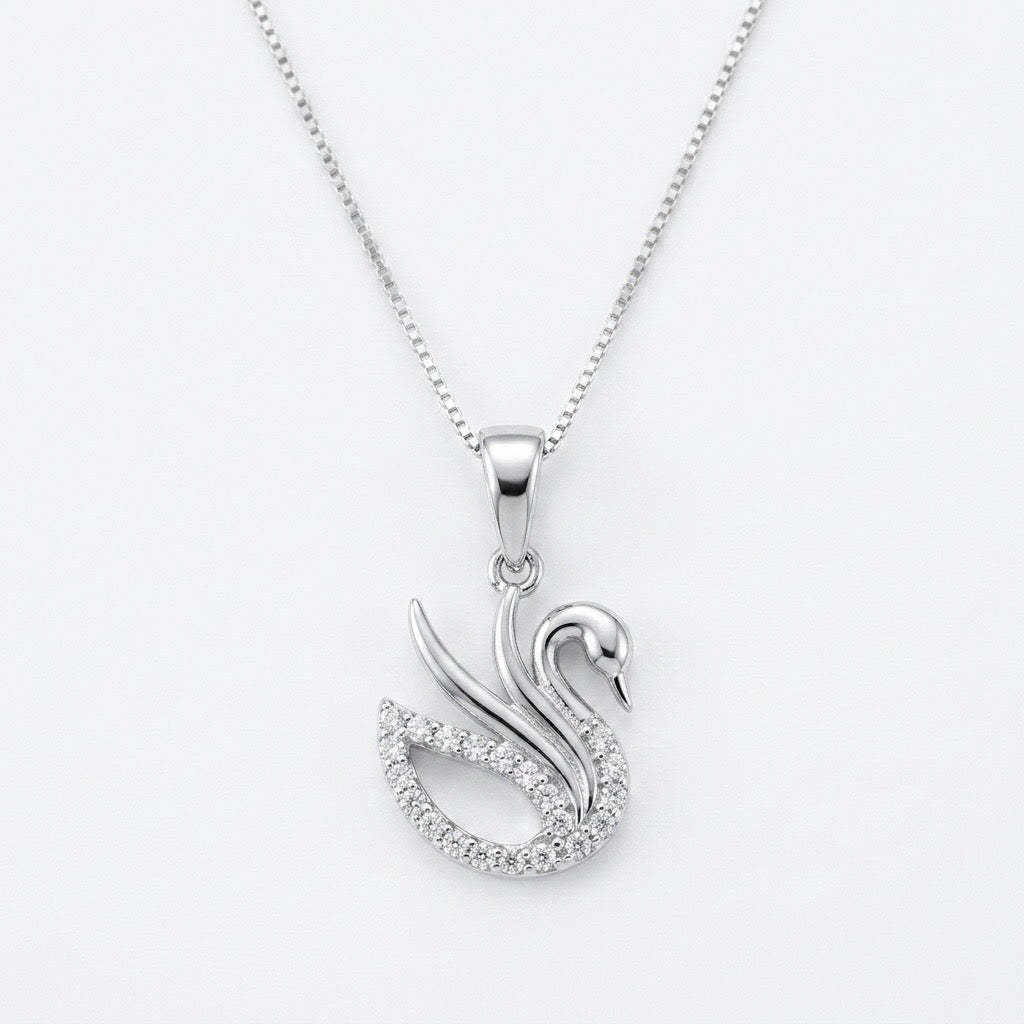 92.5 Silver Swan Pendant (Without Chain)