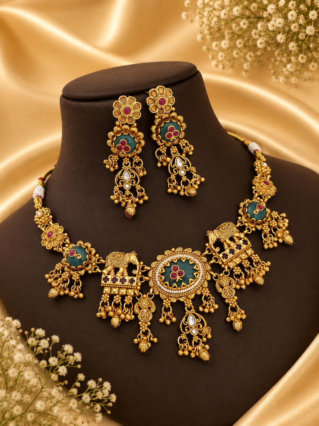 Brass High Gold Heritage Elephant Set – Premium Quality