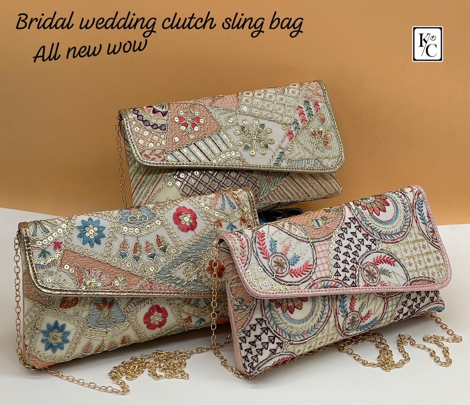Bridal Wedding Embroidery Clutch