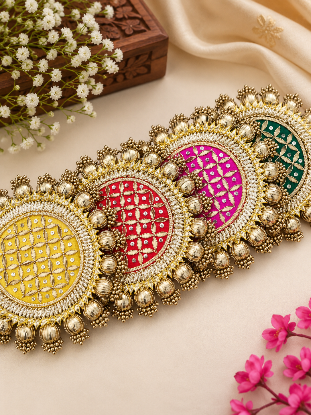 Colorful Gota Mats – 8 Inch Traditional Decorative Embellishment