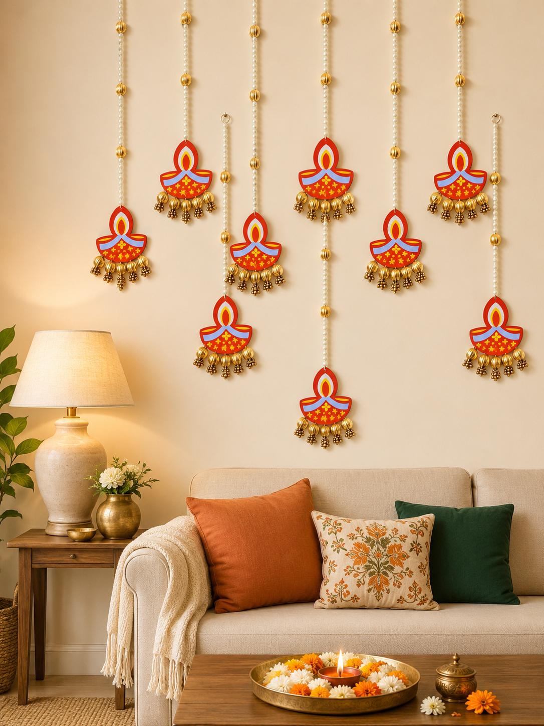 Diya Pearl Hanging – Set of 6
