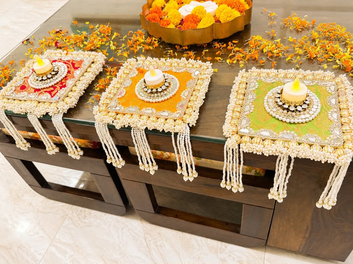 Exquisite Indian Rangoli with Mirror & Kardana Detailing