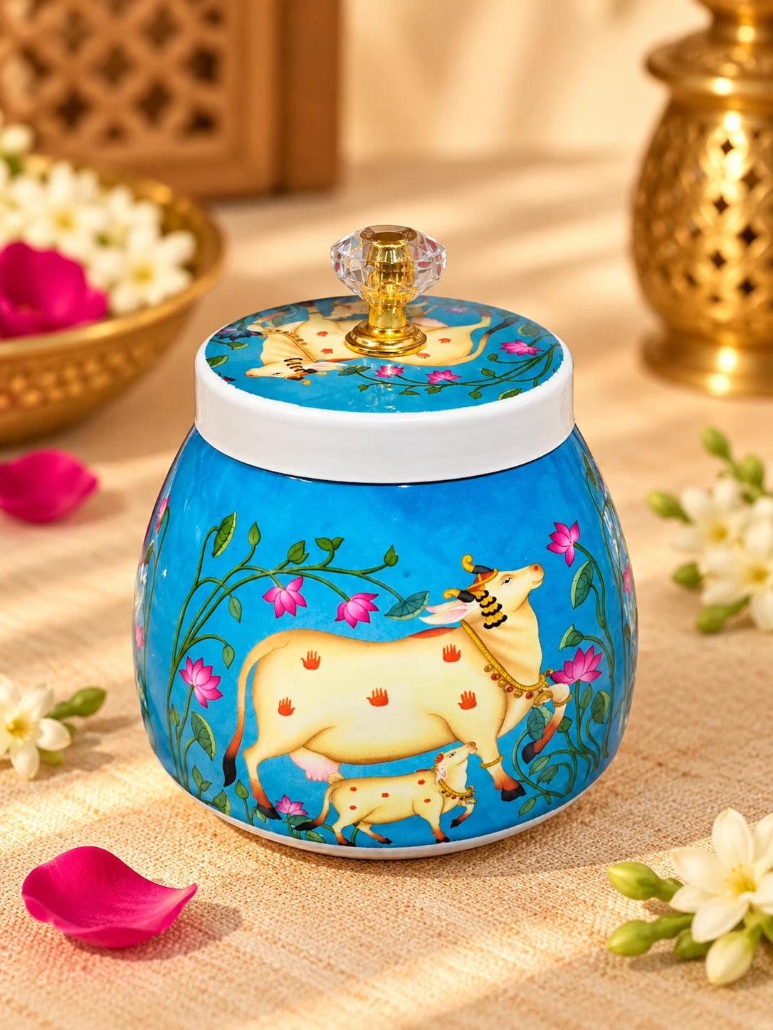 Pichwai Jars (set of 5 Mix Colors)