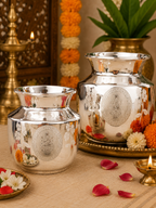 German Silver Laser Engraved Ashtalakshmi Kalash