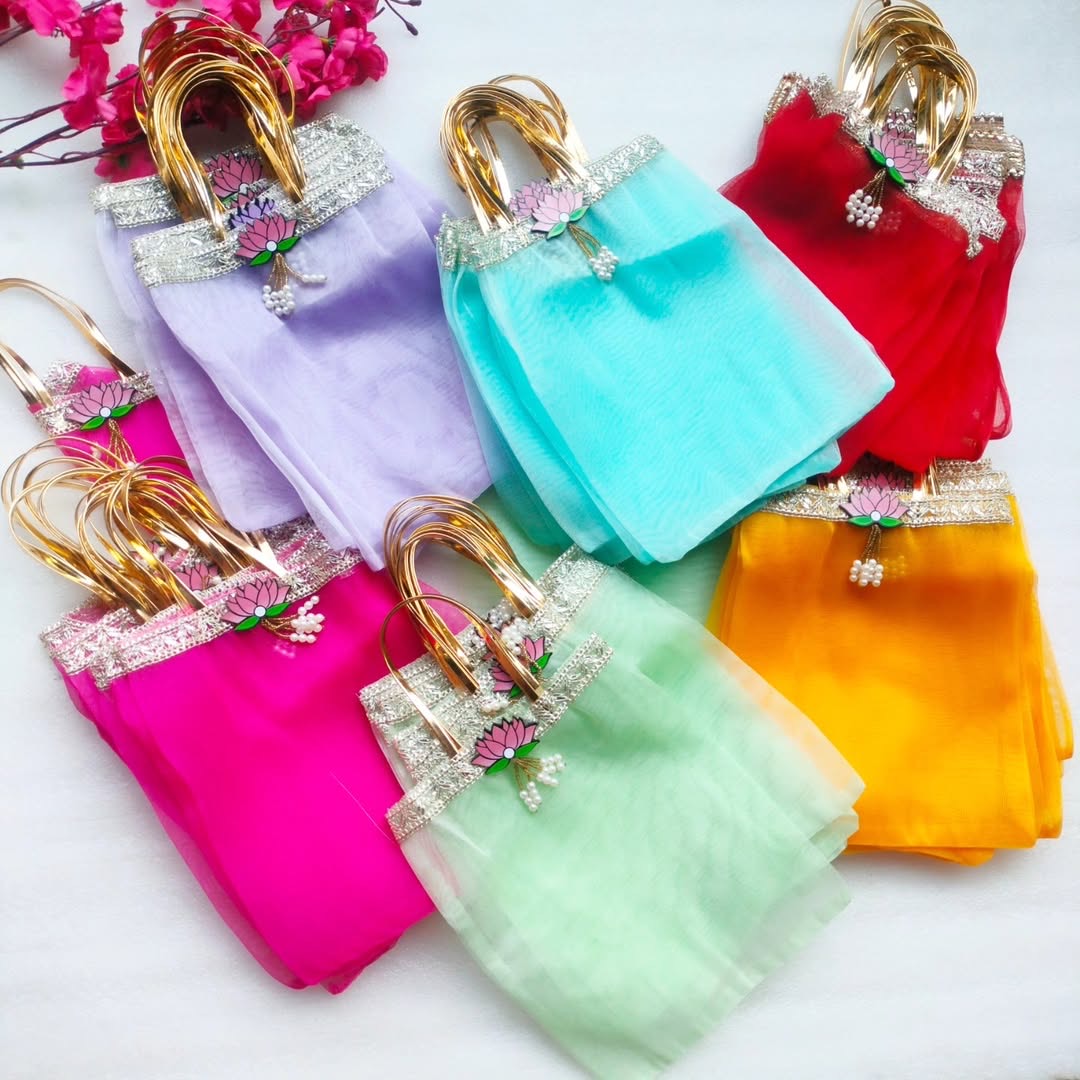 Lotus Gift Bags - 10 Pieces (Mix Colors)