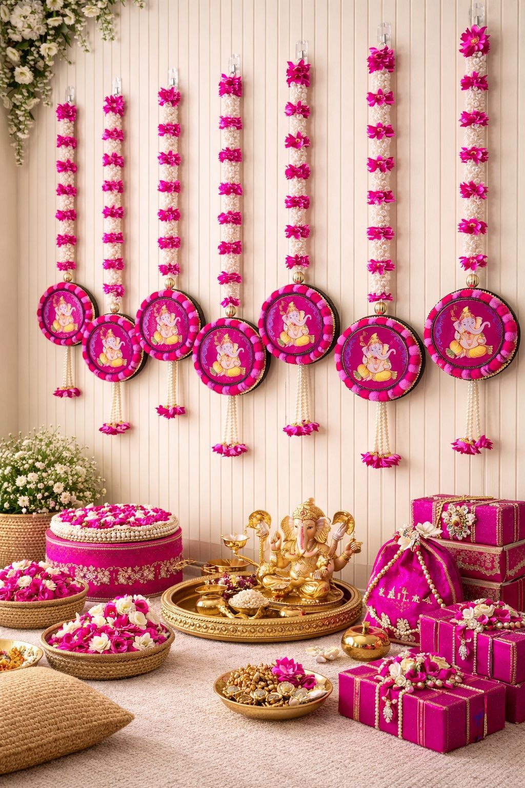 Mogra Ganesha Luxe Hanging Set (6 Hangings)