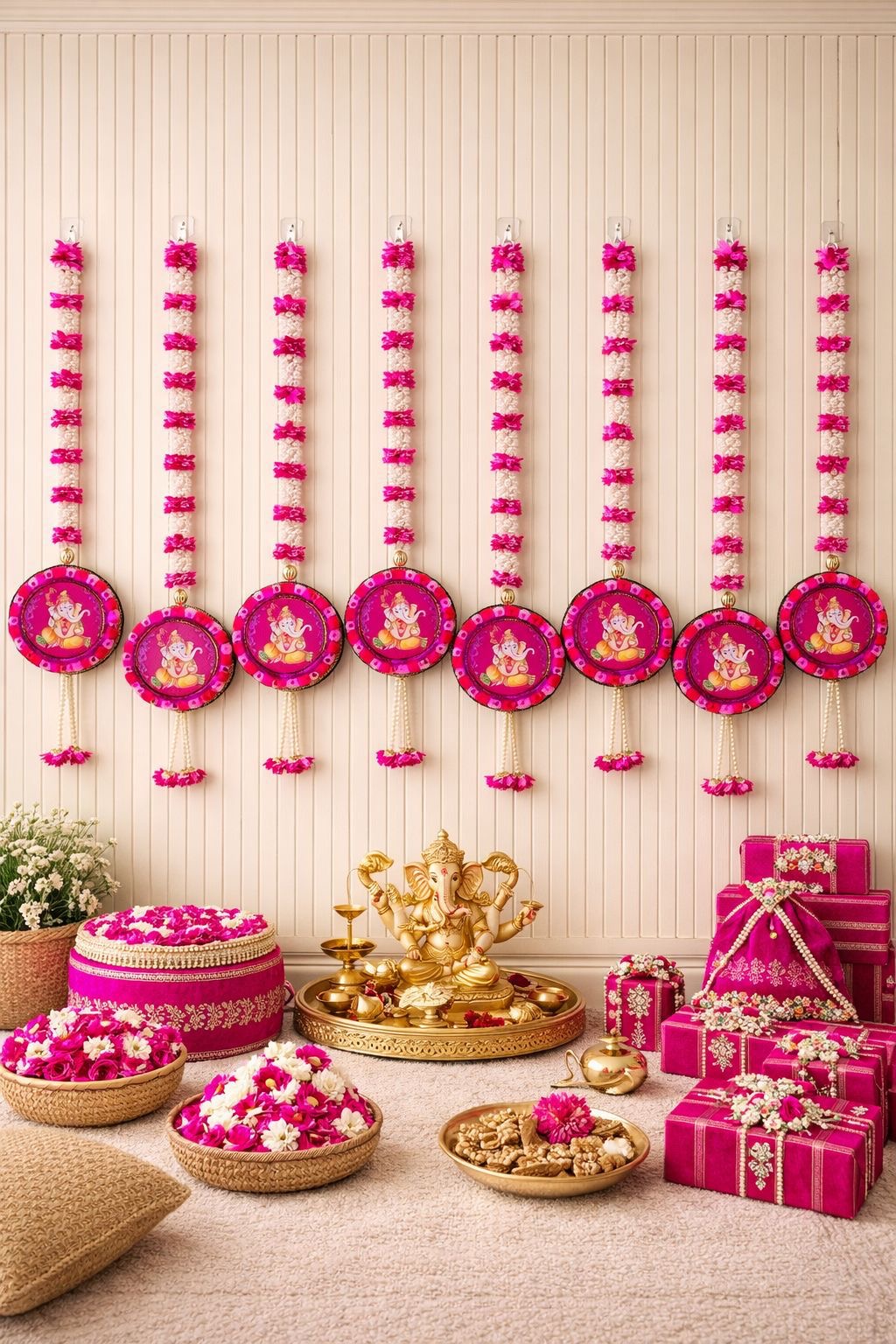 Mogra Ganesha Luxe Hanging Set (6 Hangings)
