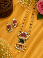 Brass High Gold Designer Pendant Set with Ghunghroo Chain