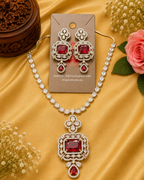 Premium Quality Clear AD Pendant Set with Earrings