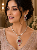 Premium Quality Clear AD Pendant Set with Earrings