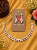 Premium Quality Light Pink CZ Set with Earrings