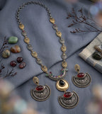 Exclusive Replica Stone Necklace with Matching Studs