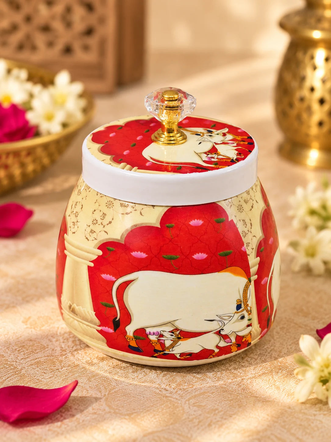 Pichwai Jars (set of 5 Mix Colors)