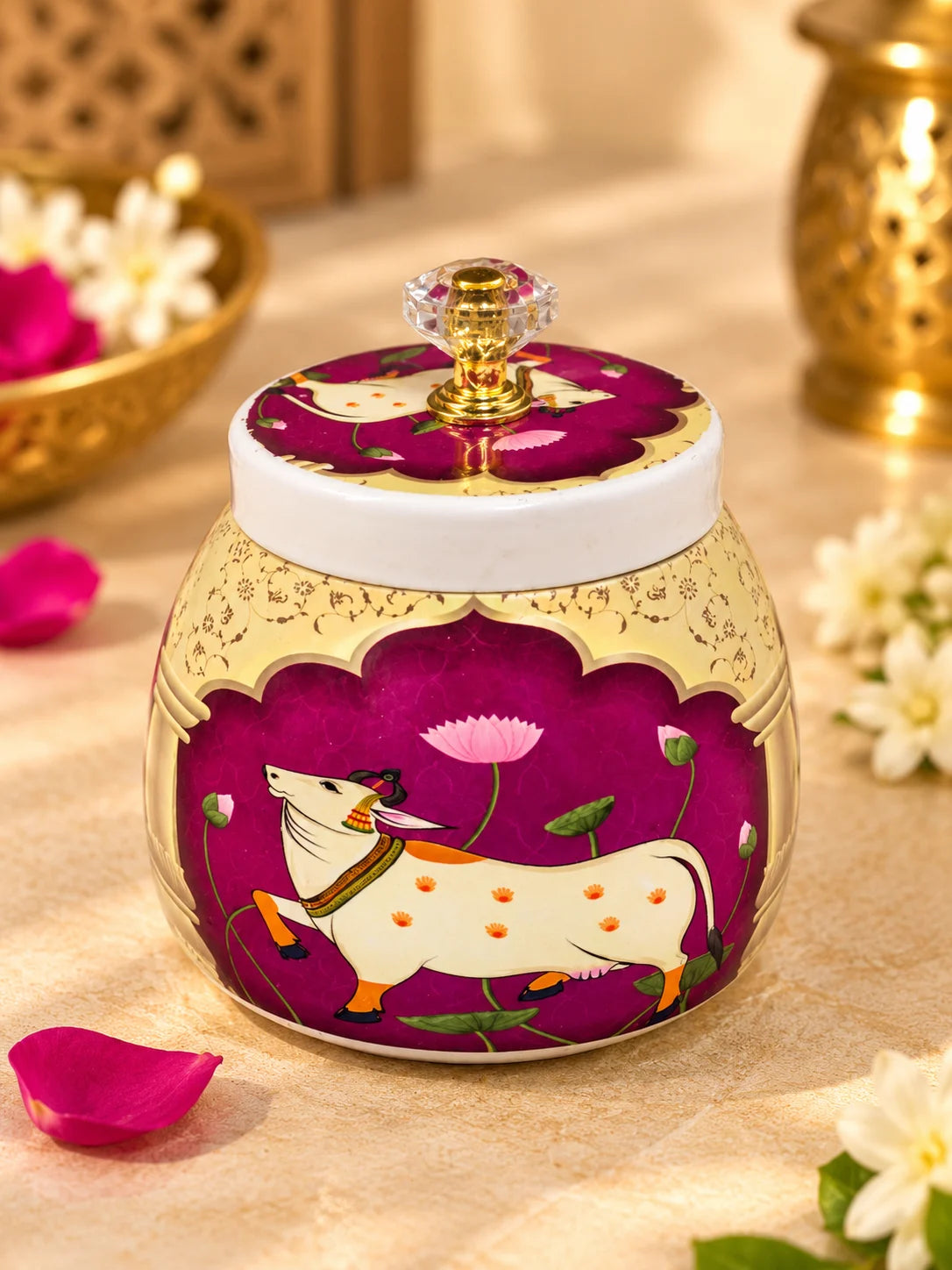 Pichwai Jars (set of 5 Mix Colors)