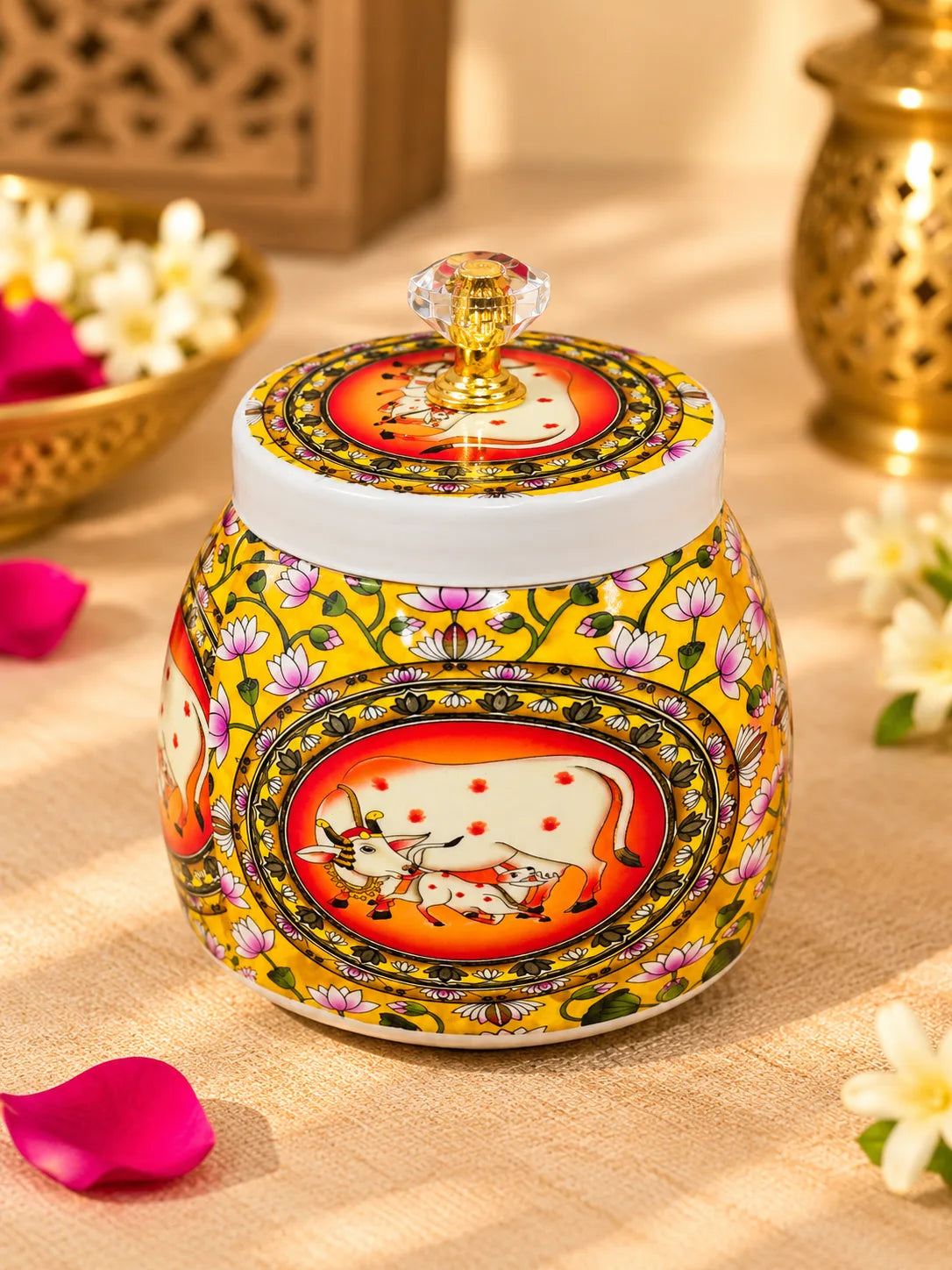 Pichwai Jars (set of 5 Mix Colors)