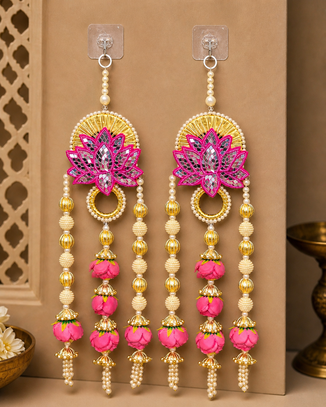 Lotus Hanging Décor with Mirror Work