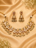 Rajwadi Heritage Gold Finish Necklace Set – Premium Traditional Elegance