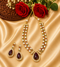 Royal Polki Doublet Dual Layer Necklace Set with Earrings – Premium Finish