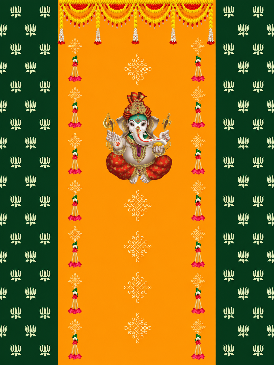 Traditional Ganesha Taiwan Backdrop 1 – 5×8 Ft Festival Decor