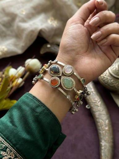 Handmade Dual Tone Russian Stone Handcuff