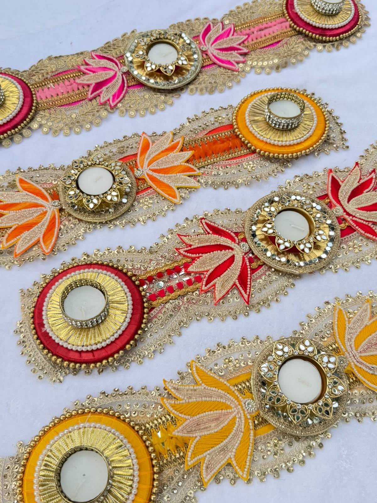 Lotus Theme Table Runner Mat Rangolis