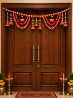 Marigold Pompom Door Toran