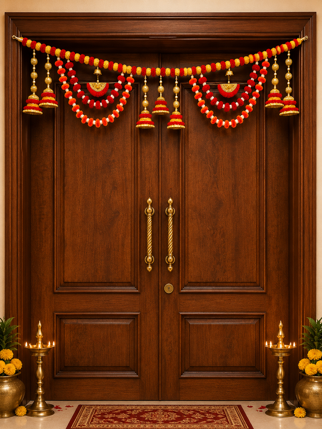 Marigold Pompom Door Toran
