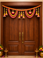 Marigold Pompom Door Toran