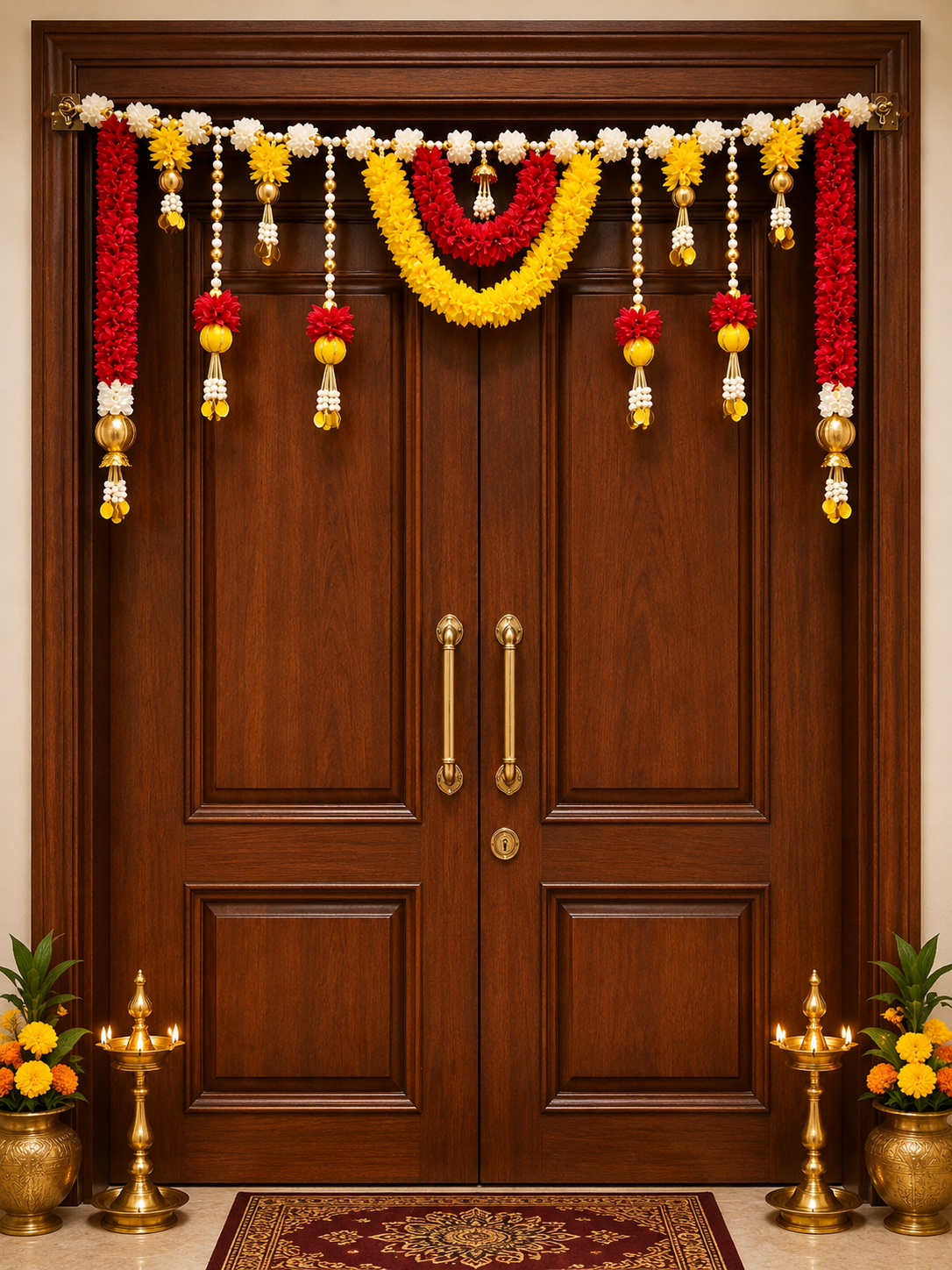 Red & Yellow Fabric Toran